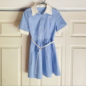 Celine stripe summer mini shirt dress with belt